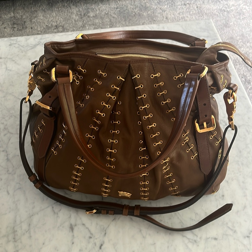 Burberry Prorsum Large Leather Metal StitchTote Bag - Picture 2 of 16